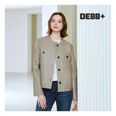 유튜브에서 소문난- 24SS 여성 라운드넥 양가죽자켓 구매하고 혜택 받아가세요