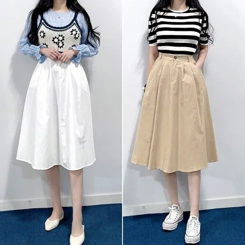 후기 1위- MORGAN 플레어 훌 스커트 믿고보는 당일배송