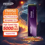 Fikwot 하드 드라이브 내장 솔리드 스테이트 드라이브, PS5 노트북 PC용, FN950 M.2 SSD, 1TB, 2TB, 4TB, 5000 MB/s, PCIe4.0 x 4 NVMe M.2 2280 SSD