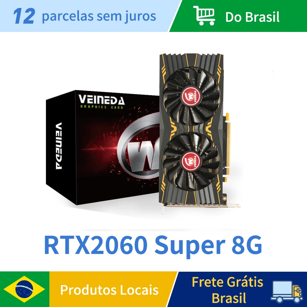 VEINEDA RTX2060Super 8GB 그래픽 카드, GDDR6 256 비트 PCI 익스프레스 3.0×16 1470MHz 2176 유닛, rtx2060Super PC 게이밍 8G 비디오 카드