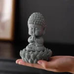 부처님 입상 콘크리트 장식품, 실리콘 몰드 연꽃 트레이, 부처님 데스크탑 시멘트 석고 디퓨저 장식, 몰드 캔들 몰드