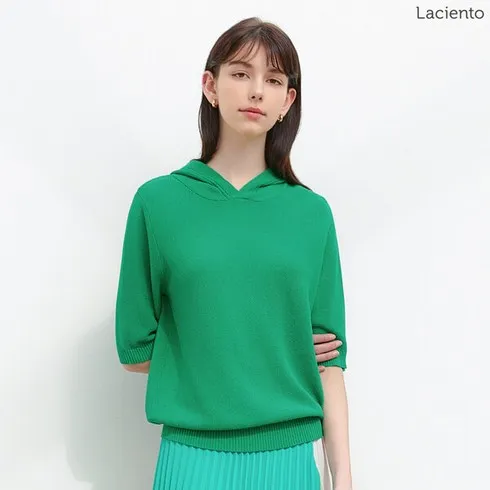 감사한 마음으로 준비한 라씨엔토 24 SUMMER 하프슬리브 와플 후드 니트 2종 만족도 최고