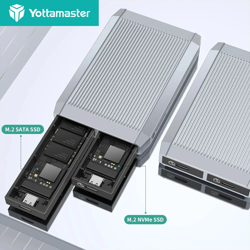 Yottamaster 도구 무료 듀얼 베이 SSD 인클로저