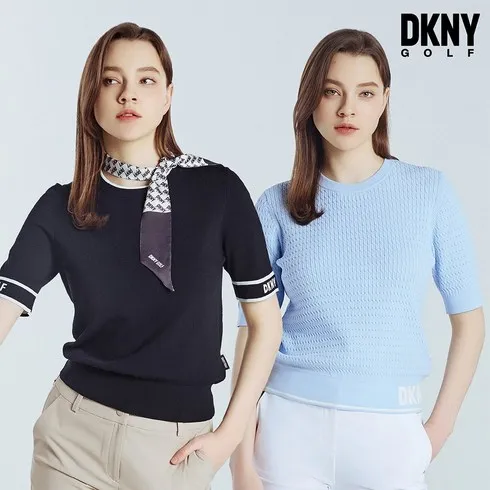특별한 날을 맞아 DKNY GOLF 24SS 여성 라운드 썸머 니트 2종  스카프 1종 실시간 핫한 제품