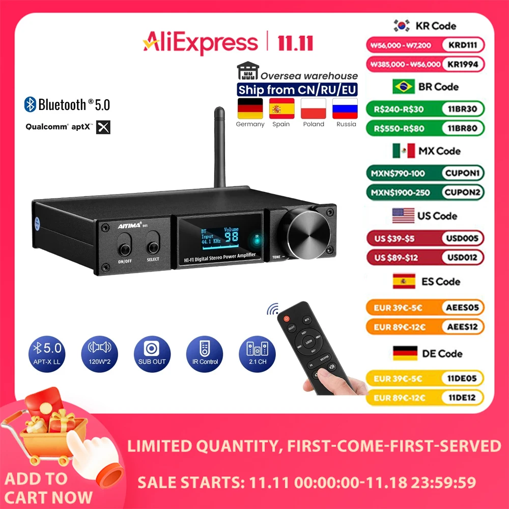 SNS에서 난리난 ​2024 요즘 sns에서 난리난 AIYIMA-D05 5.0 블루투스 사운드 앰프 120W × 2 HIFI 2.1 채널 디지털 파워 앰프  리뷰 최다로 엄선된 최고의 제품을 소개합니다. 깜짝 기획전