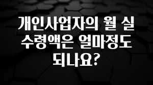모두가 찾는 개인사업자의 월 실수령액은 얼마정도 되나요? 실사용 후기
