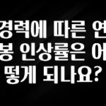 이번주 제일 많이찾은 경력에 따른 연봉 인상률은 어떻게 되나요? 실사용 후기