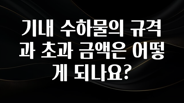 놓치지말고 기내 수하물의 규격과 초과 금액은 어떻게 되나요? 요약정리