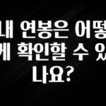 빼박 필수 내 연봉은 어떻게 확인할 수 있나요? 기억하세요