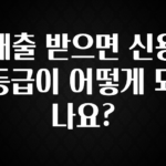 역대급 라인업 대출 받으면 신용등급이 어떻게 되나요? 아주 좋은 정보입니다