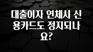 美친 소식 대출이자 연체시 신용카드도 정지되나요? 요약본만 확인해보세요