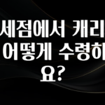 이달의 핫 면세점에서 캐리어는 어떻게 수령하나요? 바로 클릭