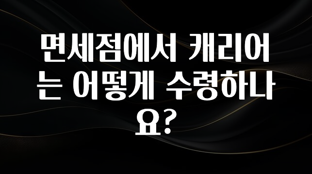 이달의 핫 면세점에서 캐리어는 어떻게 수령하나요? 바로 클릭