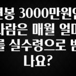 올해 꼭 알아두기 연봉 3000만원인 사람은 매월 얼마를 실수령으로 받나요? 뜨거운 관심 감사합니다