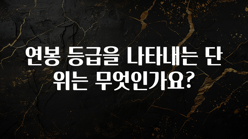 시간이 없다? 연봉 등급을 나타내는 단위는 무엇인가요? 30초면 확인 가능합니다