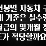 꾸준한 인기 연봉별 자동차 구매 기준은 실수령 월급의 몇개월 정도가 적당할까요? 아쉬움이 없습니다