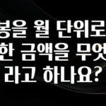 이번 선물은 꼭 연봉을 월 단위로 환산한 금액을 무엇이라고 하나요? 알려드립니다