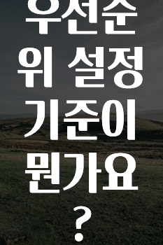 방금 전달받은 ​우선순위 설정 기준이 뭔가요? 알려드릴게요