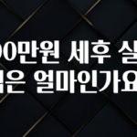 요즘 이게 유행 월300만원 세후 실수령액은 얼마인가요? 확인해보세요