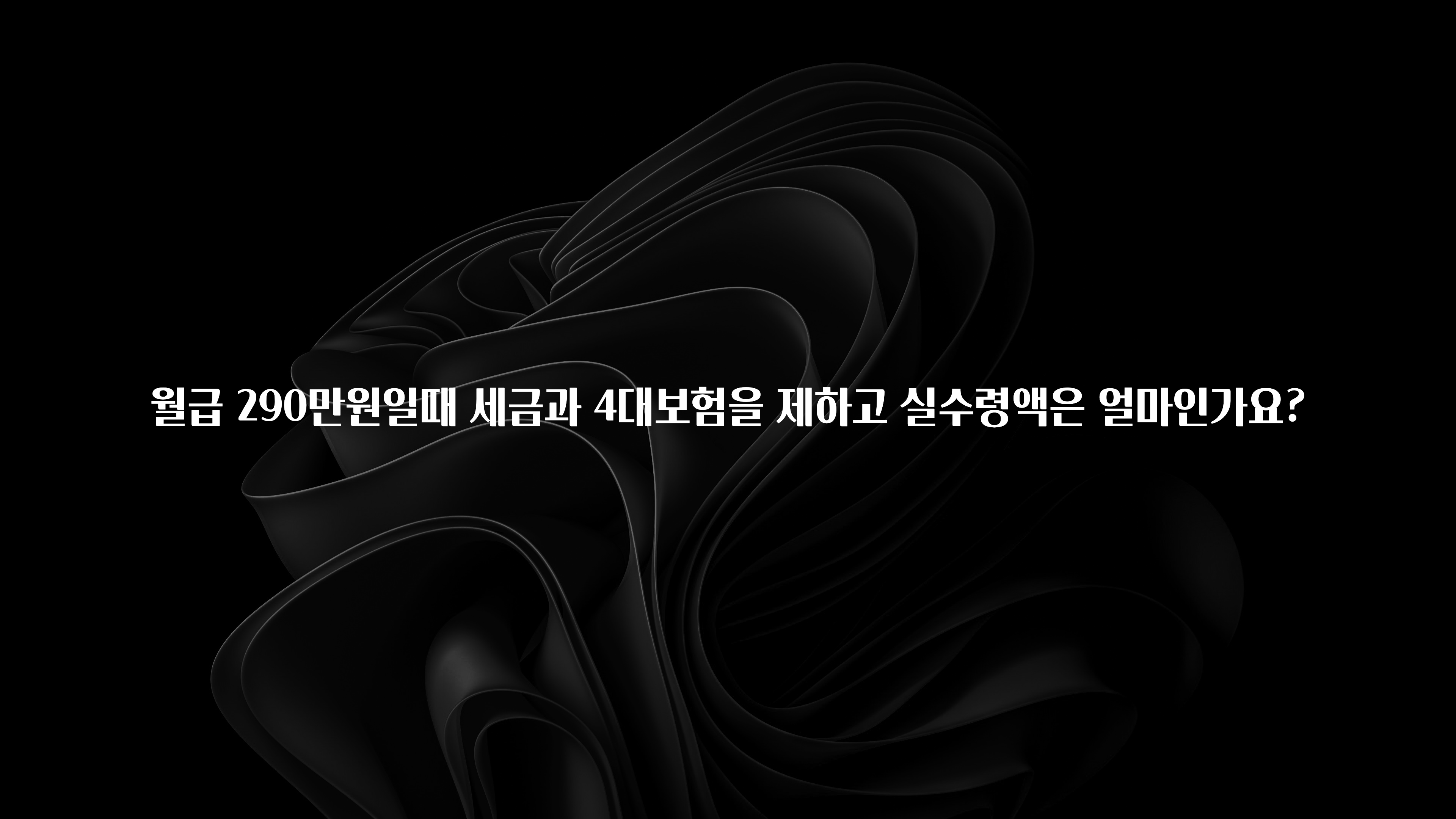 찐공개 월급 290만원일때 세금과 4대보험을 제하고 실수령액은 얼마인가요? 요약본만 확인해보세요