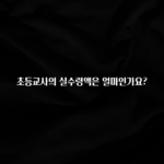 추가소식 초등교사의 실수령액은 얼마인가요? 클릭해보세요