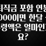 추가정보 떳다 퇴직금 포함 연봉 4000이면 한달 실수령액은 얼마인가요? 아주 좋은 정보입니다