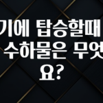 꼭 확인해야하는 이유 항공기에 탑승할때 들고타는 수하물은 무엇인가요? 30초면 확인 가능합니다