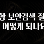 올해 필수 공항 보안검색 절차는 어떻게 되나요? 요약정리