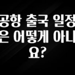 요즘 이게 유행 공항 출국 일정은 어떻게 아나요? 지금 소개할게요