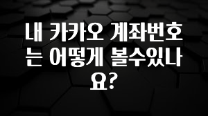 혹시 찾고계셨나요? 내 카카오 계좌번호는 어떻게 볼수있나요? 뜨거운 관심 감사합니다
