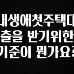 간단정보 내생애첫주택대출을 받기위한 기준이 뭔가요? 실시간 리뷰입니다