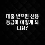 사랑을 담은 대출 받으면 신용등급이 어떻게 되나요? 뜨거운 관심 감사합니다