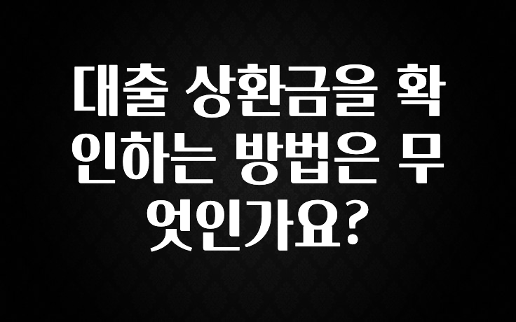 인스타 정보 대출 상환금을 확인하는 방법은 무엇인가요? 전합니다