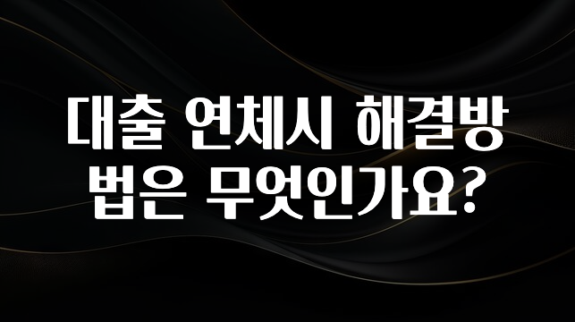 인스타 정보 대출 연체시 해결방법은 무엇인가요? 군말없이 소개합니다