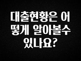 방금 전달받은 대출현황은 어떻게 알아볼수 있나요? 확인해보세요