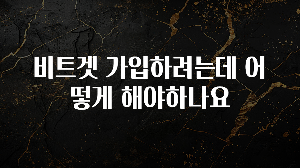 시간이 없다? 비트겟 가입하려는데 어떻게 해야하나요 확인 부탁드립니다