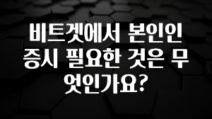 진심을 담은 비트겟에서 본인인증시 필요한 것은 무엇인가요? 지금떳다