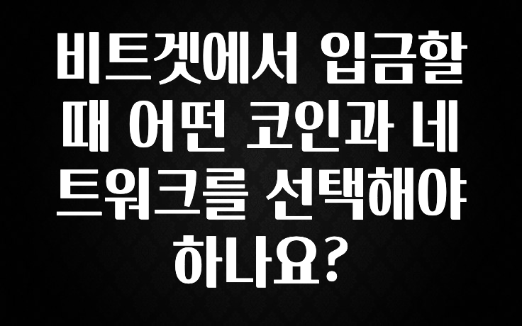 꾸준한 사랑을 받은 비트겟에서 입금할때 어떤 코인과 네트워크를 선택해야 하나요? 요약본만 확인해보세요