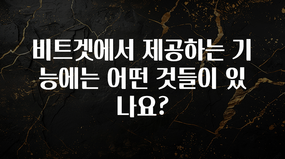 리뷰 좋은 비트겟에서 제공하는 기능에는 어떤 것들이 있나요? 알려드릴게요
