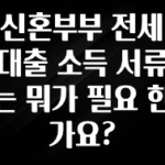 싹 다알려줌 신혼부부 전세 대출 소득 서류는 뭐가 필요 한가요? 전합니다