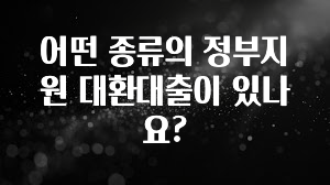 별다섯개 어떤 종류의 정부지원 대환대출이 있나요? 꼭 확인해보세요