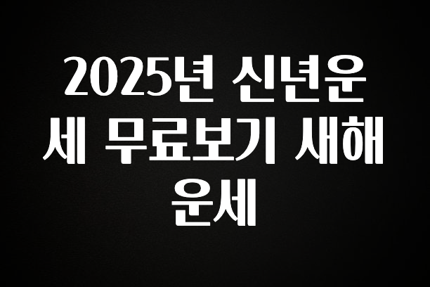 이 “정보” 못참지 2025년 신년운세 무료보기 새해운세 알려드립니다