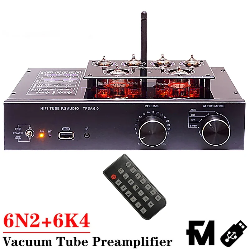 언제나 좋은 성능 6922 라인 튜브 프리 앰프 Bluetooth 5.2 6N2*3 6K4*3 튜브 HIFI 프리 앰프 비닐 턴테이블 앰프 UBS 음악 턴테이블 관심이 뜨거운 이유 입니다
