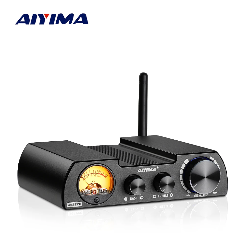 집에 하나쯤은 꼭 두고 싶은 AIYIMA 오디오 A08 Pro 증폭기 TPA3255 300W Bluetooth QCC5125 APTX 스테레오 수신기 디지털 앰프 VU 미터 저음 고음 제어 실간 리뷰