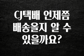 금주의 인기 CJ택배 언제쯤 배송올지 알 수 있을까요? 1분이면 확인가능 합니다