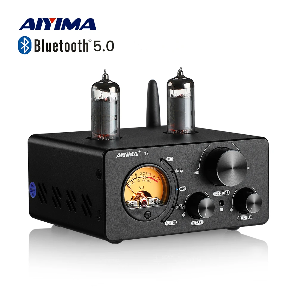설레는 이유는 “이거” AIYIMA 오디오 T9 Bluetooth 5.0 진공관 증폭기 USB DAC 스테레오 수신기 COAX/OPT HiFi 홈 오디오 디지털 앰프(VU 미터 100W 포함) 꼭 확인해보세요