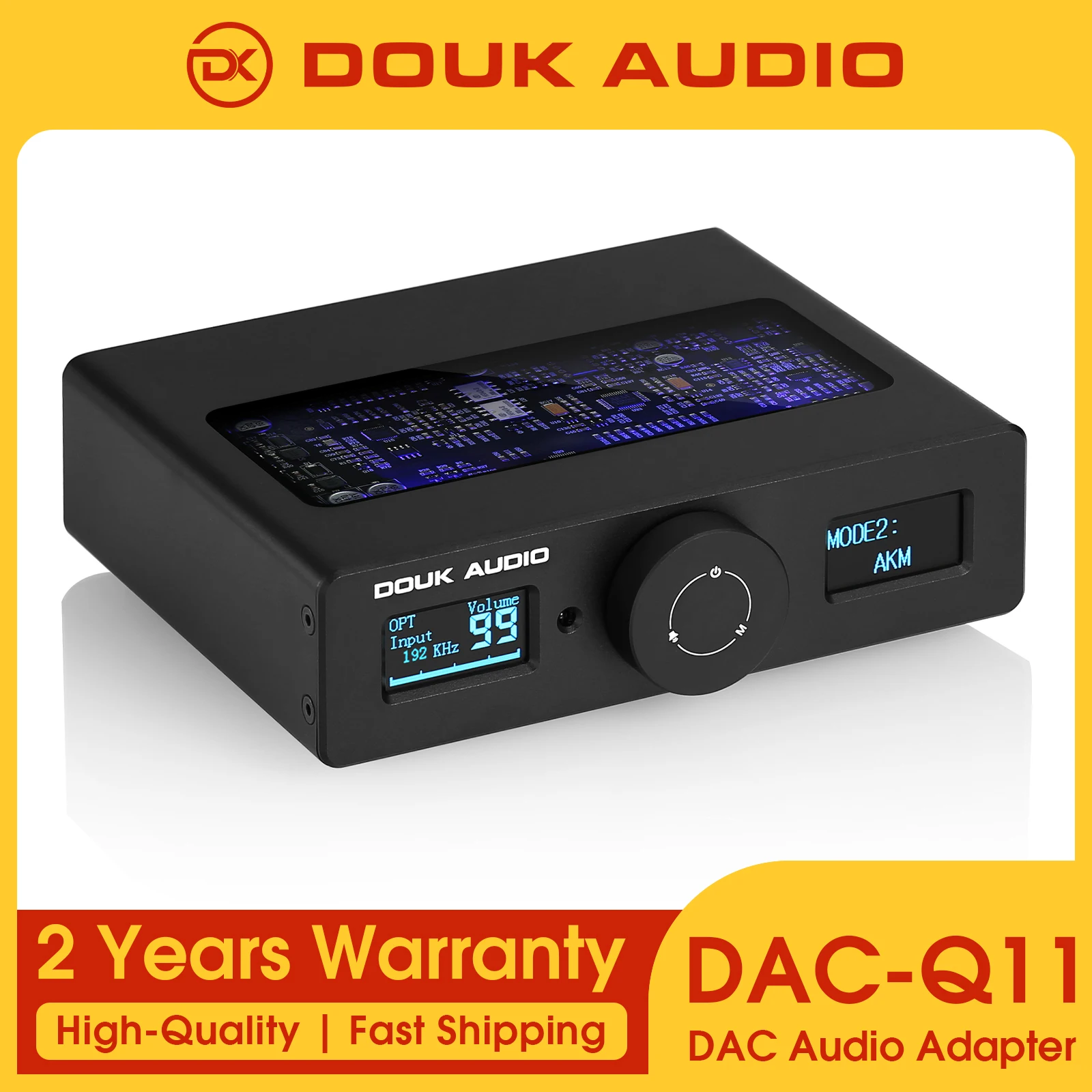 주문 폭주 Douk Audio HiFi ESS9038Q2M+AK4493 USB DAC 오디오 어댑터 COAX/OPT 디지털-아날로그 변환기 DSD256 DAC-Q11 업데이트된 소식입니다