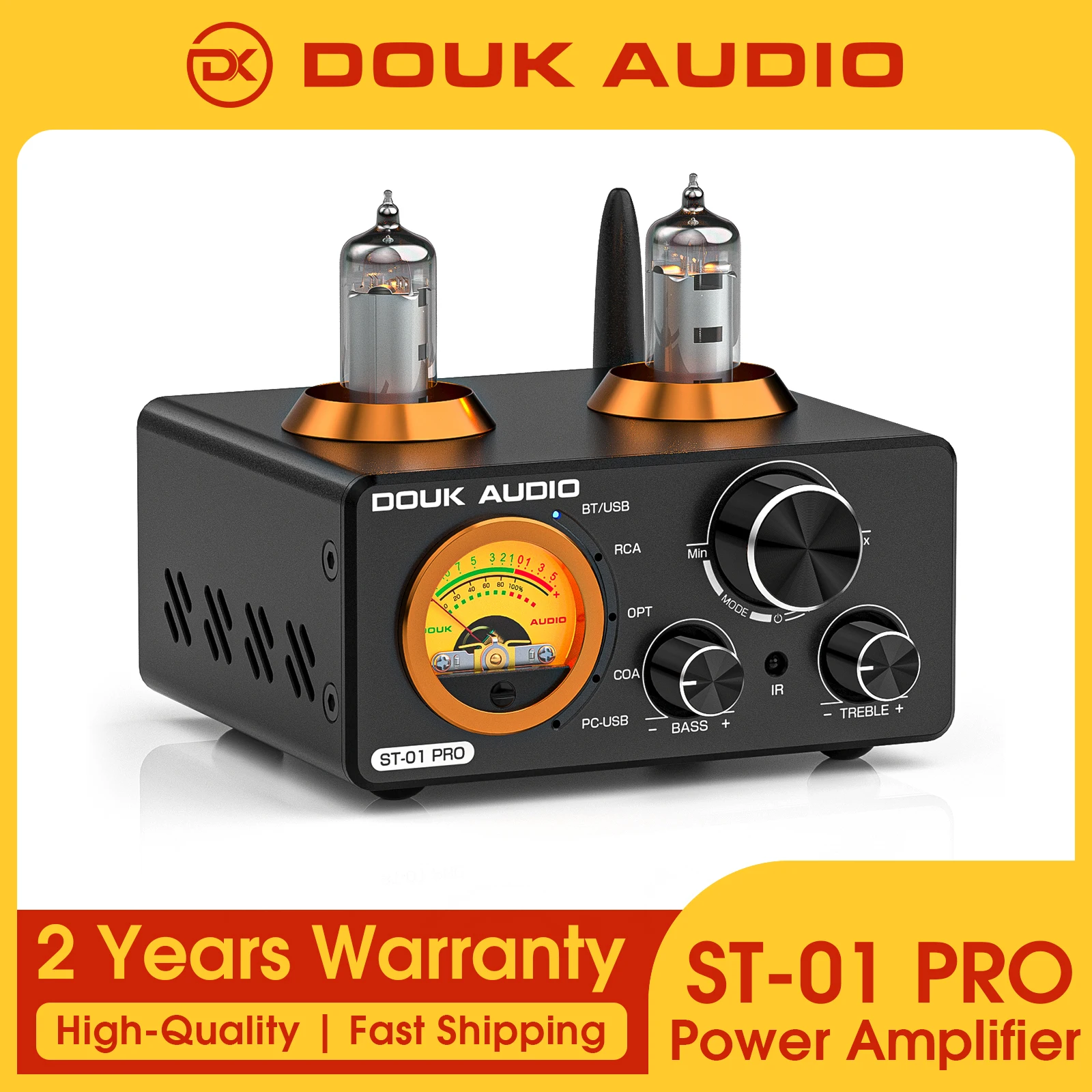 정성담아 보내는 Douk Audio HiFi Bluetooth 5.0 진공관 증폭기 USB DAC 스테레오 수신기 COAX/OPT 홈 오디오 디지털 앰프(VU 미터 포함) 100W+100W 관심이 뜨거운 이유 입니다