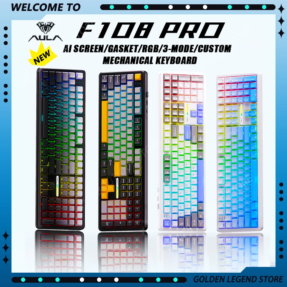 간단소식 AULA F108/PRO INSTOCK 기계식 키보드 무선 2.4G RGB 핫 스왑 가능 1K 폴링률 Hifi 스위치 맞춤형 게임 액세서리 요약본만 확인해보세요