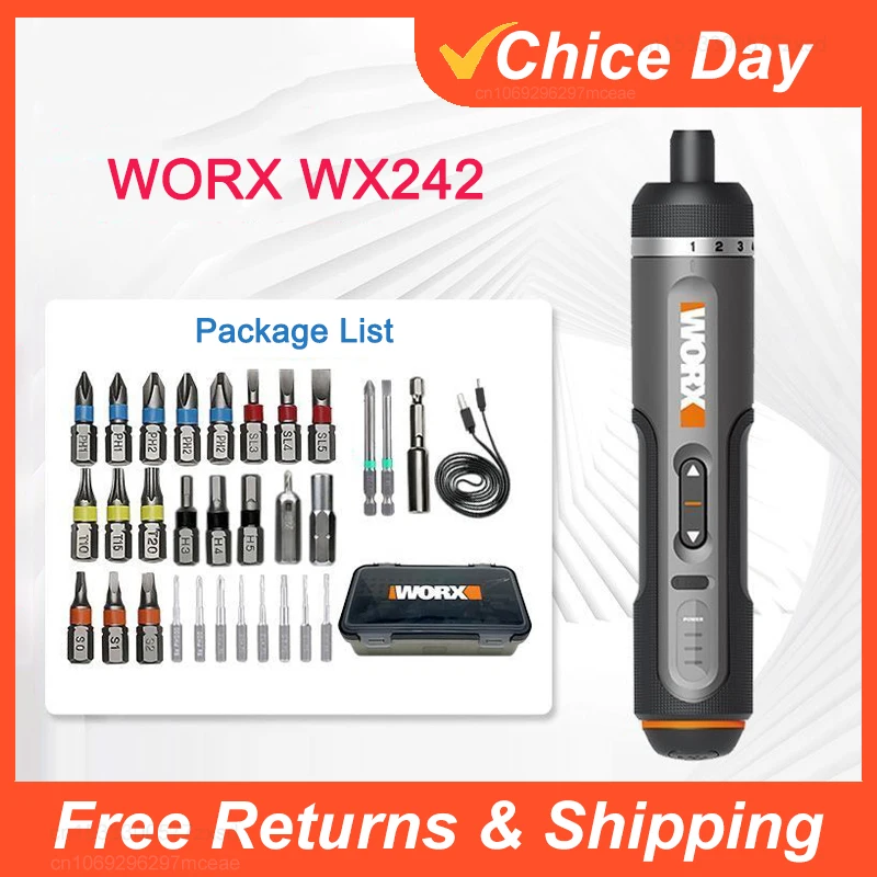 특집전 총집합 Youpin Worx 4V 미니 전기 스크루 드라이버 세트 WX242 스마트 무선 전기 스크류 드라이버 USB 충전식 30 비트 세트 드릴 도구 클릭해보세요